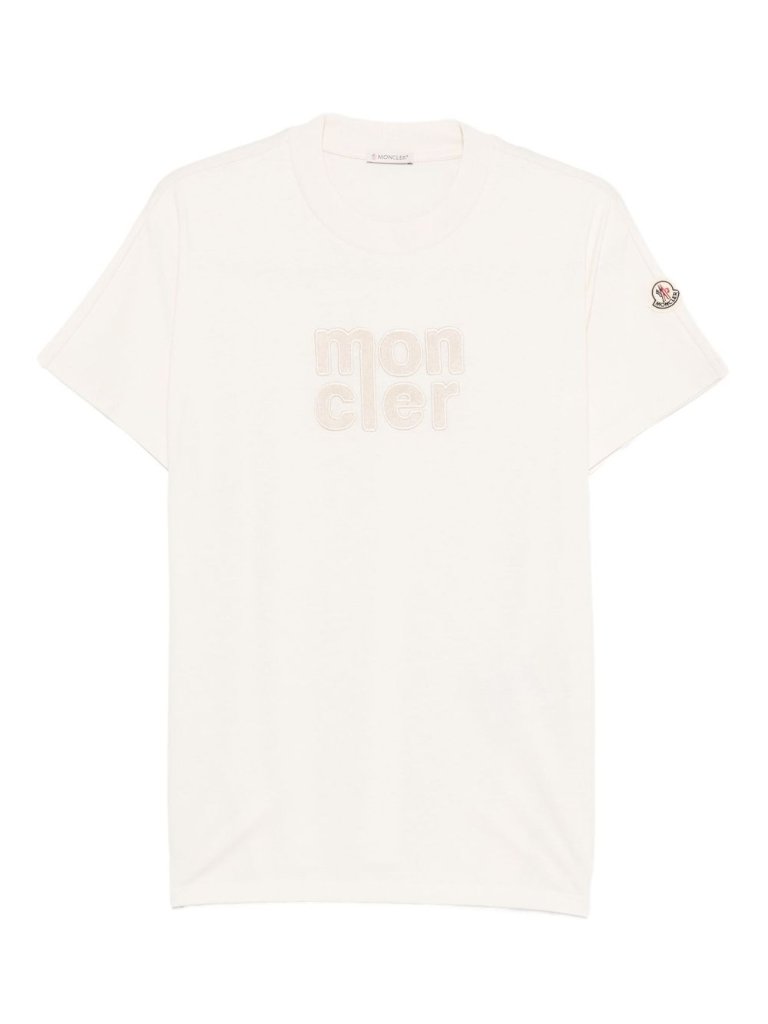 Moncler Women’s Teddy Logo Cotton T-Shirt Off White S K20938c00028